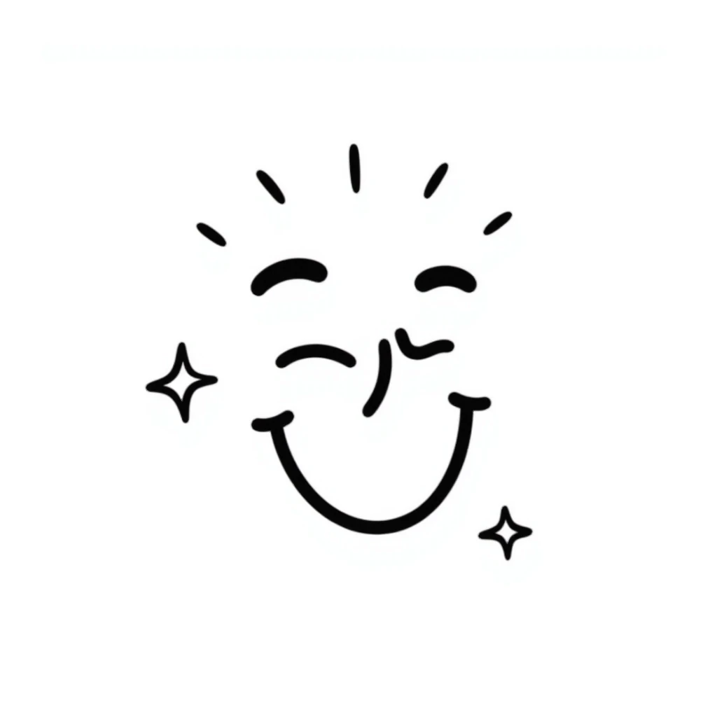 happy face with sparkles sticker