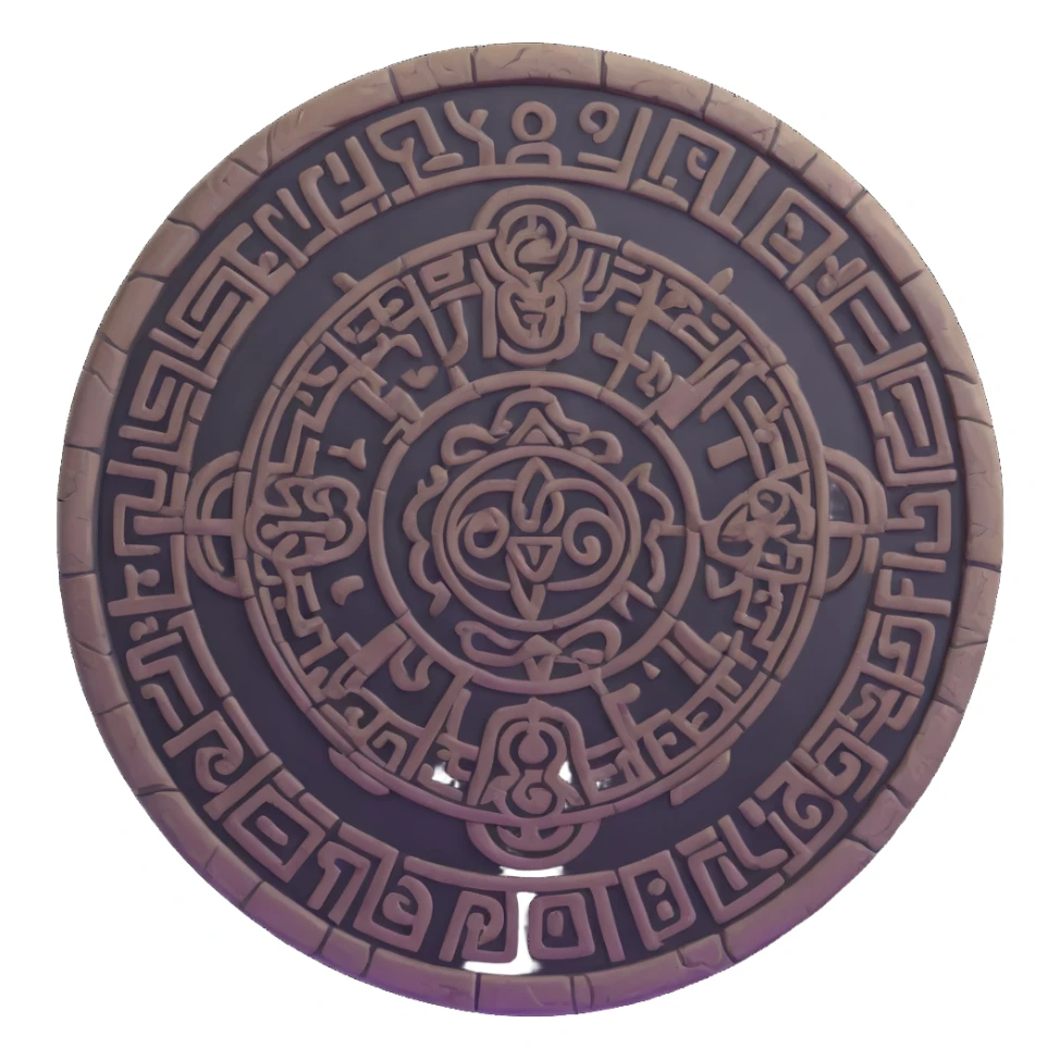 Mayan calendar stone sticker