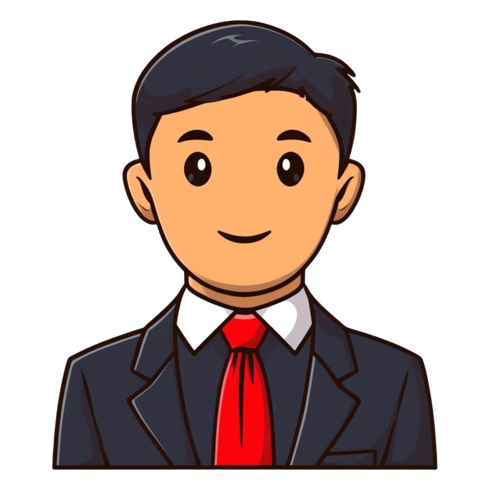 red necktie, formal business accessory sticker