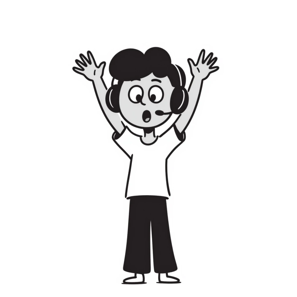 surprised streamer with exaggerated expression sticker