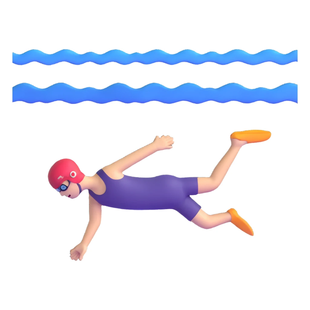 person swimming underwater sticker