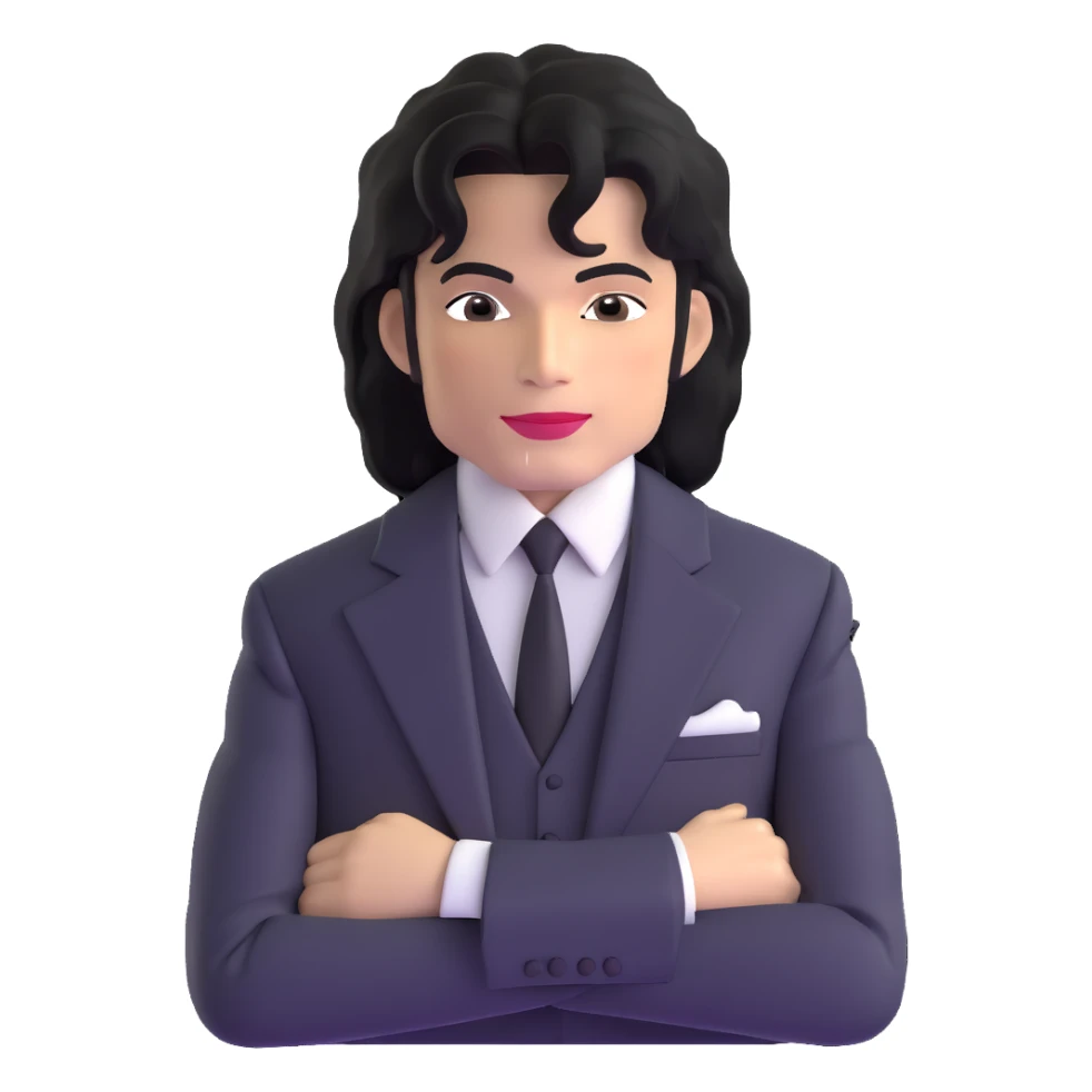 Michael Jackson in formal black suit upper body sticker