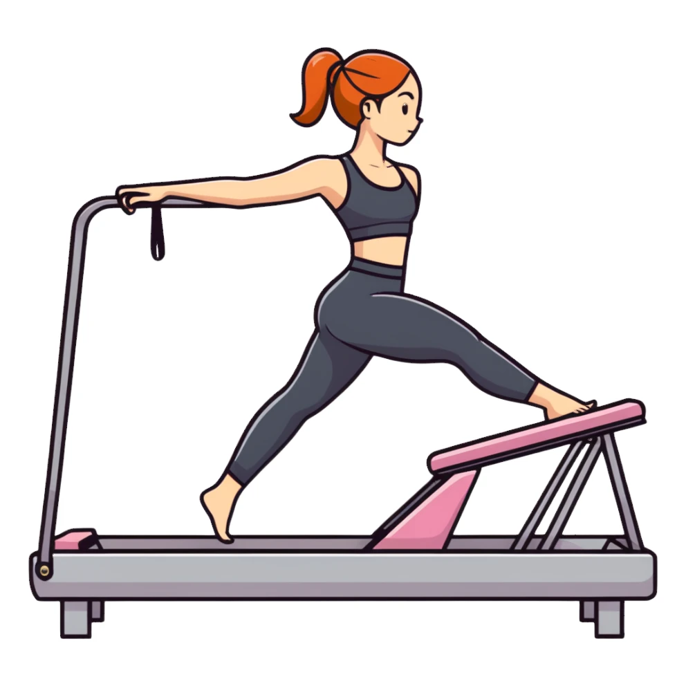 Girl doing Pilates reformer sticker