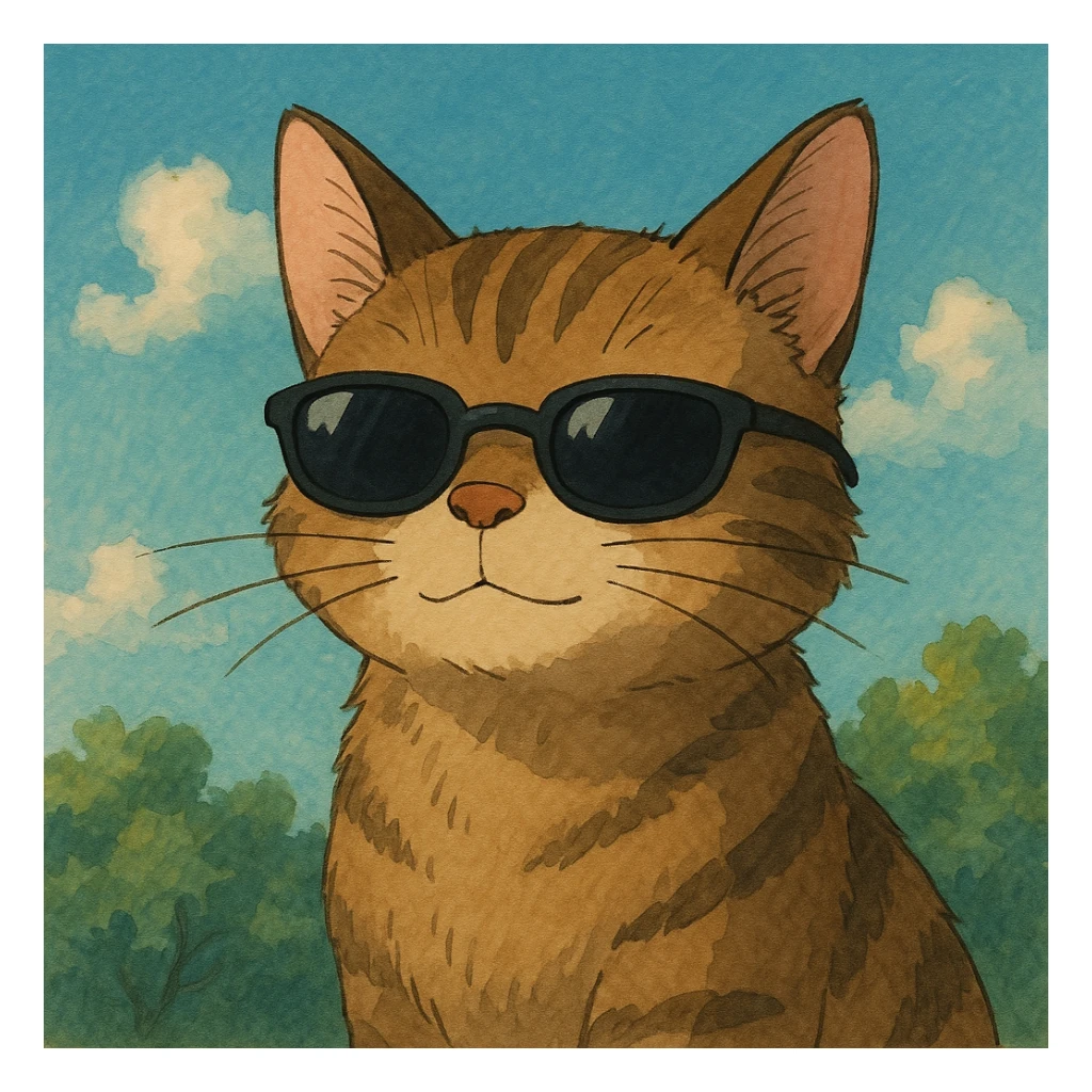 Cat wearing sunglasses sticker