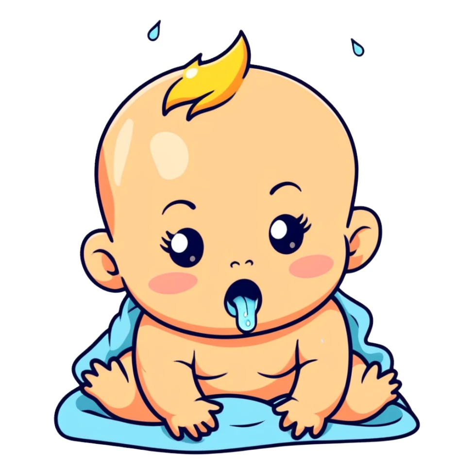 colorful crying baby sticker