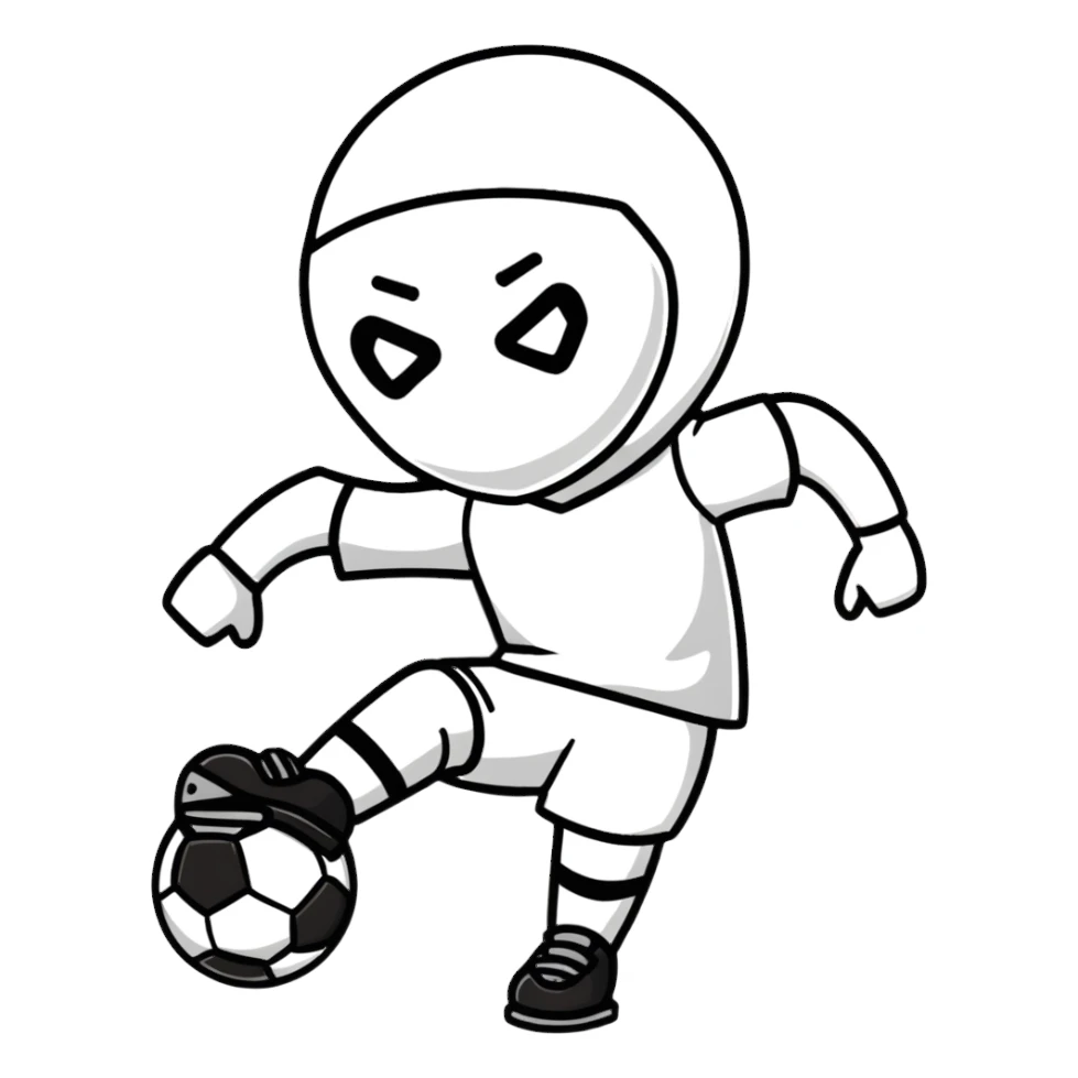 Me wearing ski mask playing soccer sticker
