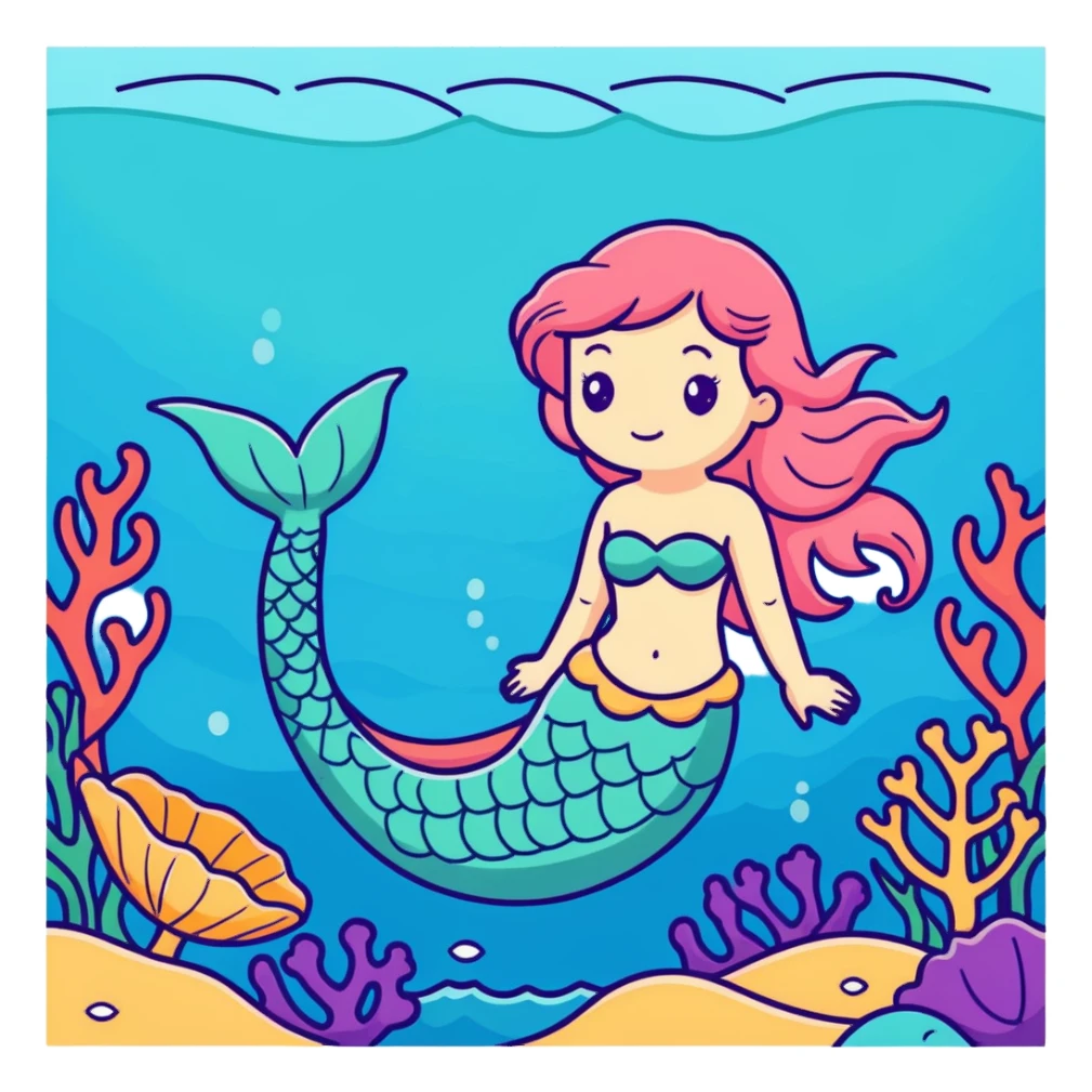 Mermaid in the ocean  sticker