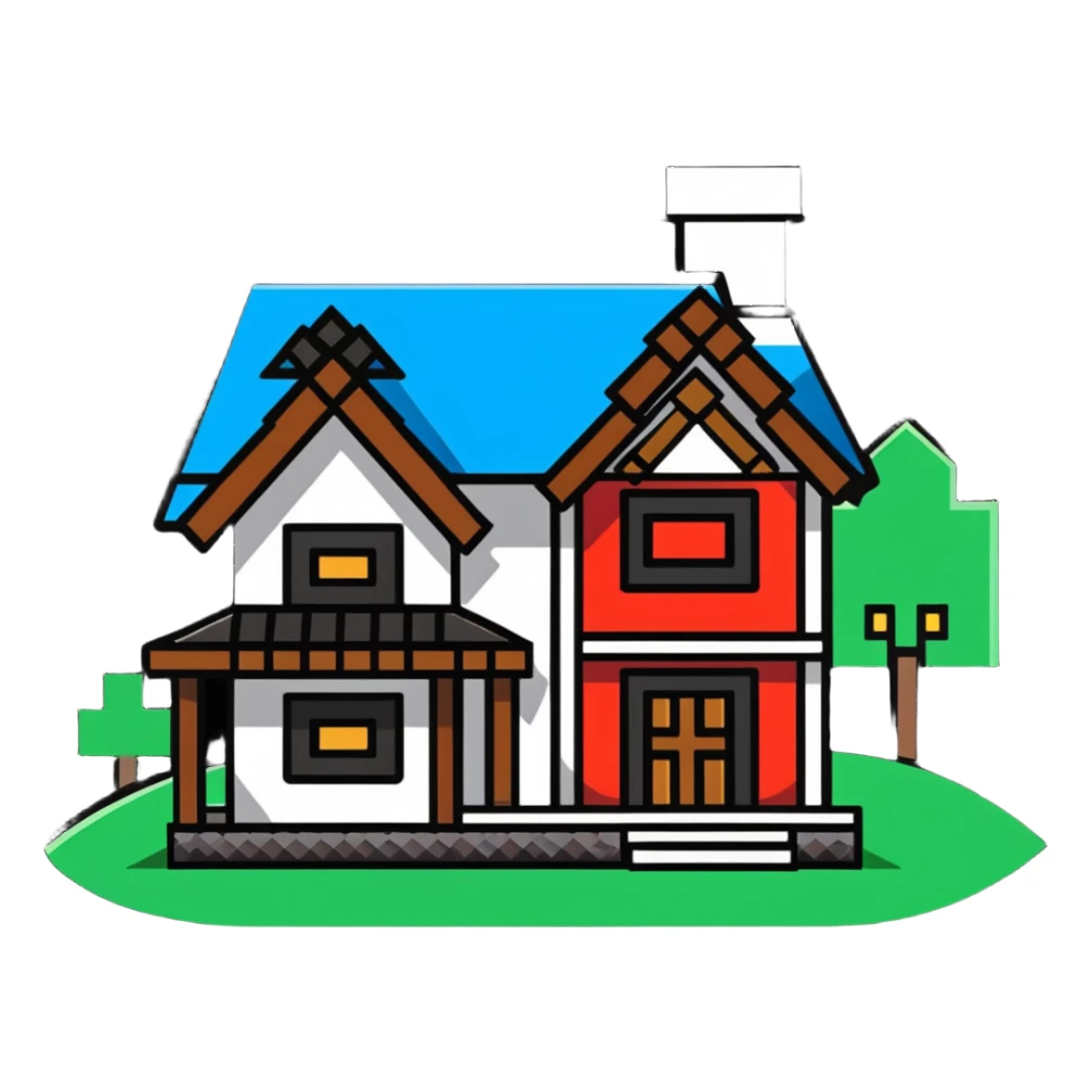 Minecraft house sticker