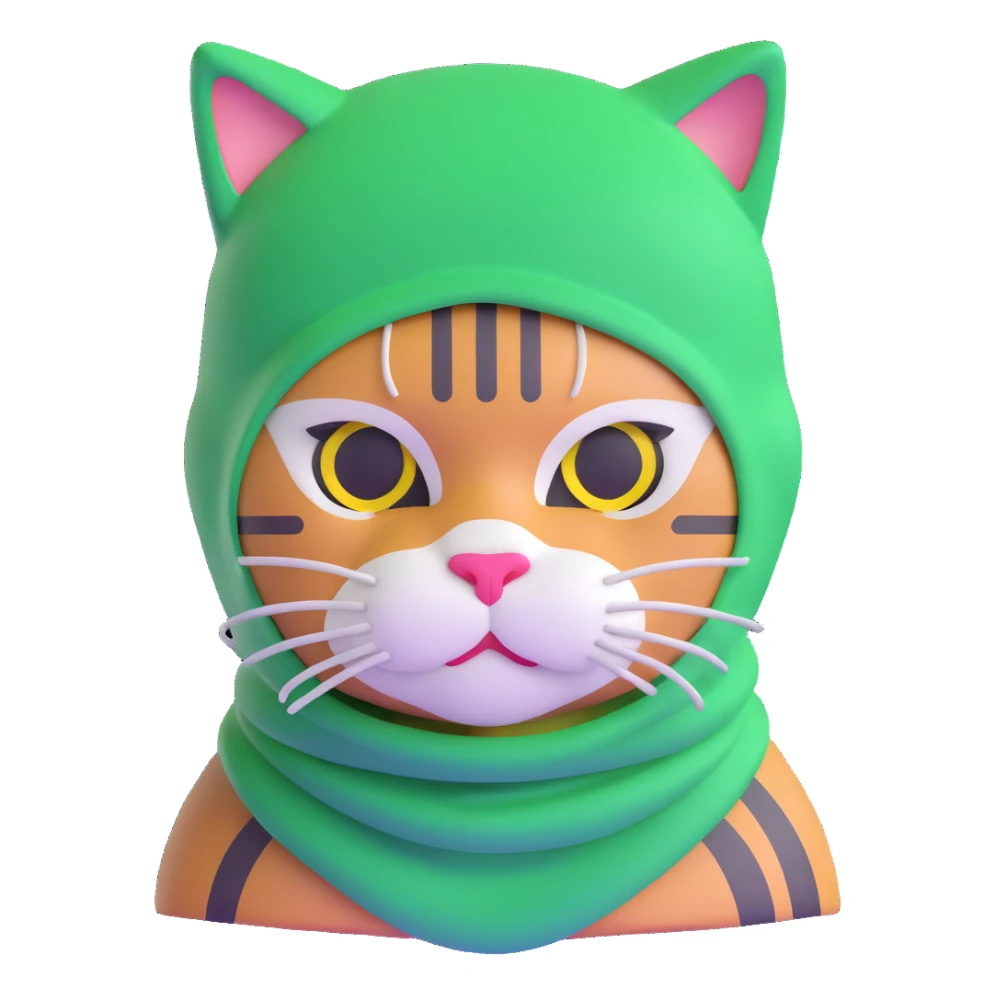 cat in a green balaclava sticker