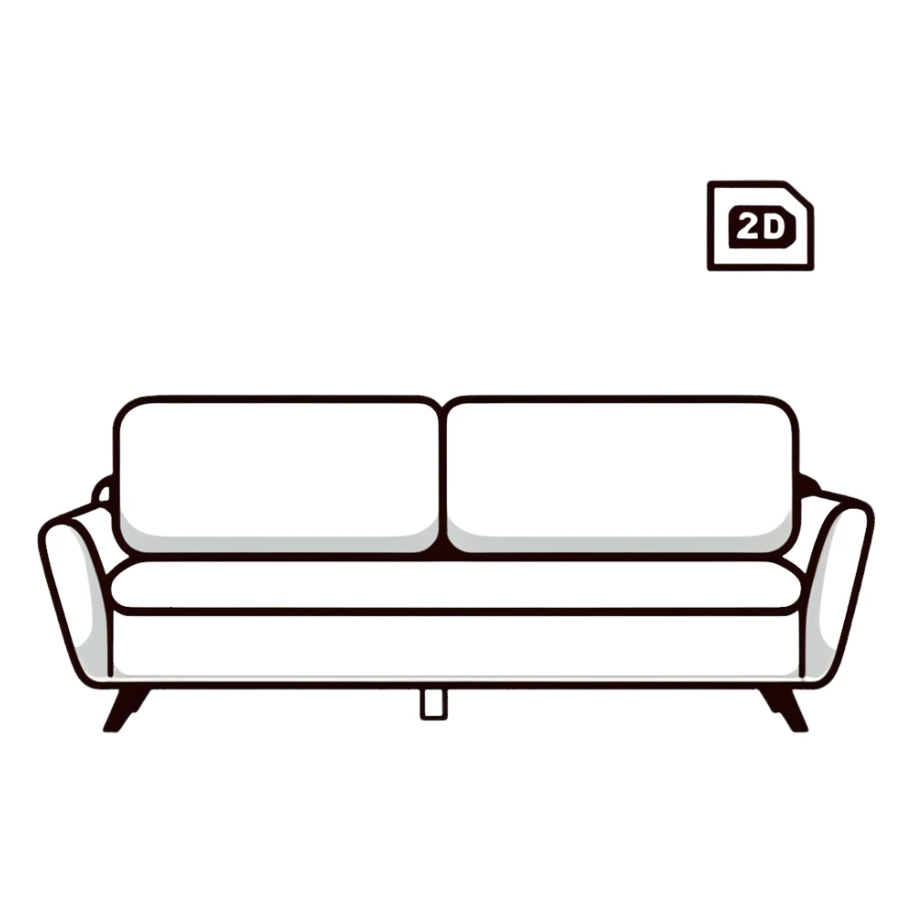 modern sofa with price tag sticker