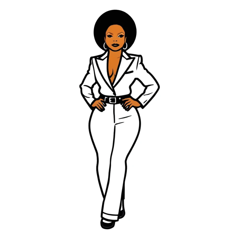 8k, 5000x5000px resolution, clean, smooth, thin lines, ultra detailed, hyperrealism, celebrity, singer, Janet Jackson. Glossy appearance, clean thin lines, vivid, clean appearance. sticker