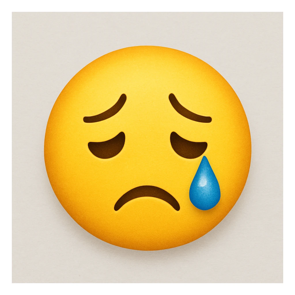 yellow emoji with a tear sticker