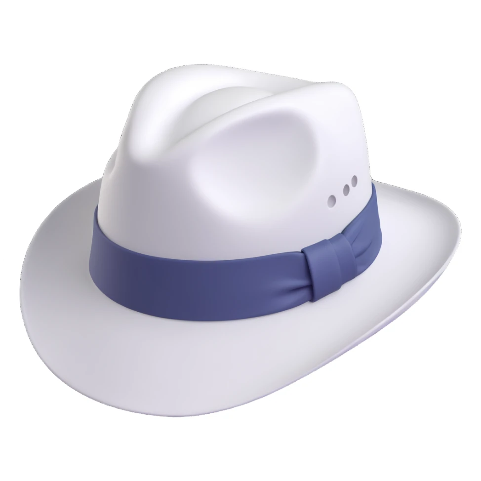 white hat, soft and rounded sticker