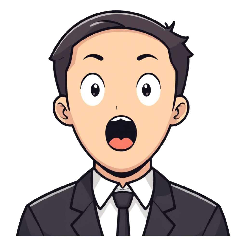 Man holding neck shocked sticker
