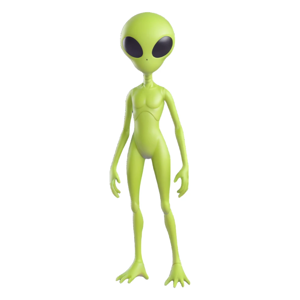 full-body alien figure standing sticker