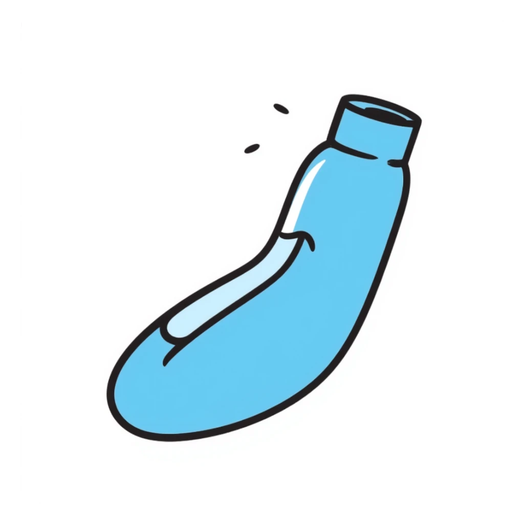 Hand-drawn simple blue VO2 max mouthpiece for exercise testing sticker