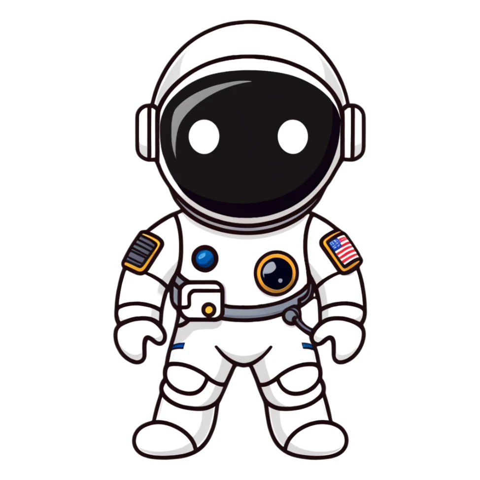 astronaut in space suit with black pirate eyepatch sticker
