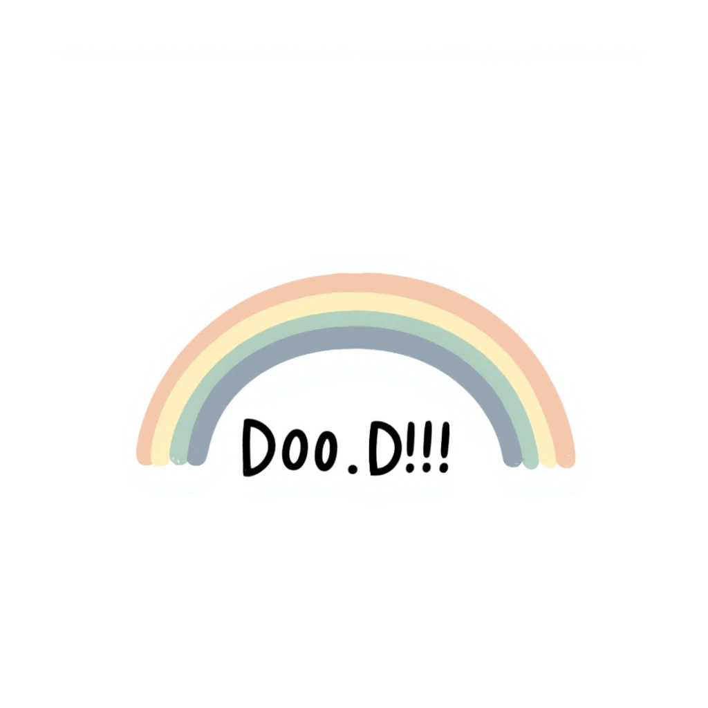 handwritten 越努力 越幸运 in pastel rainbow gradient, soft and uplifting, medium-bold handwritten font, centered, transparent background, gentle and hopeful style sticker