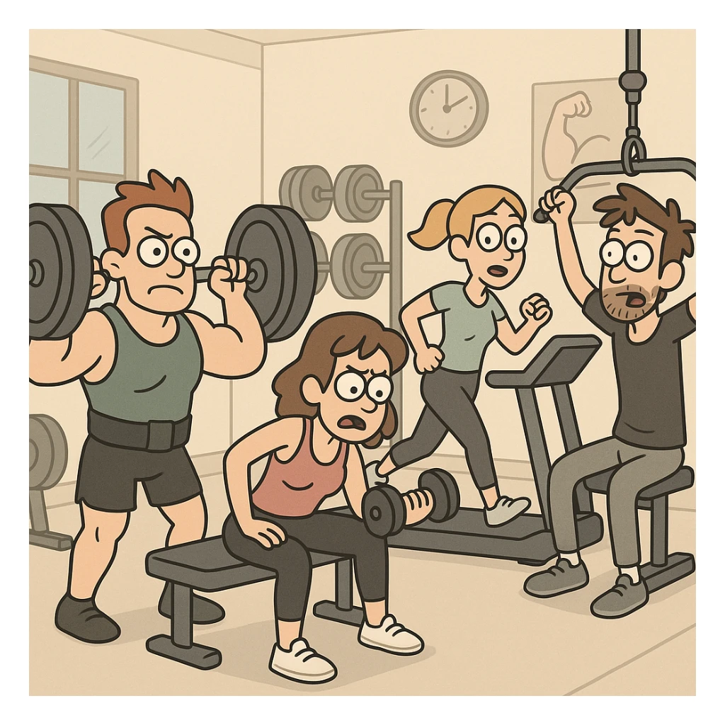 cartoon style gym sticker