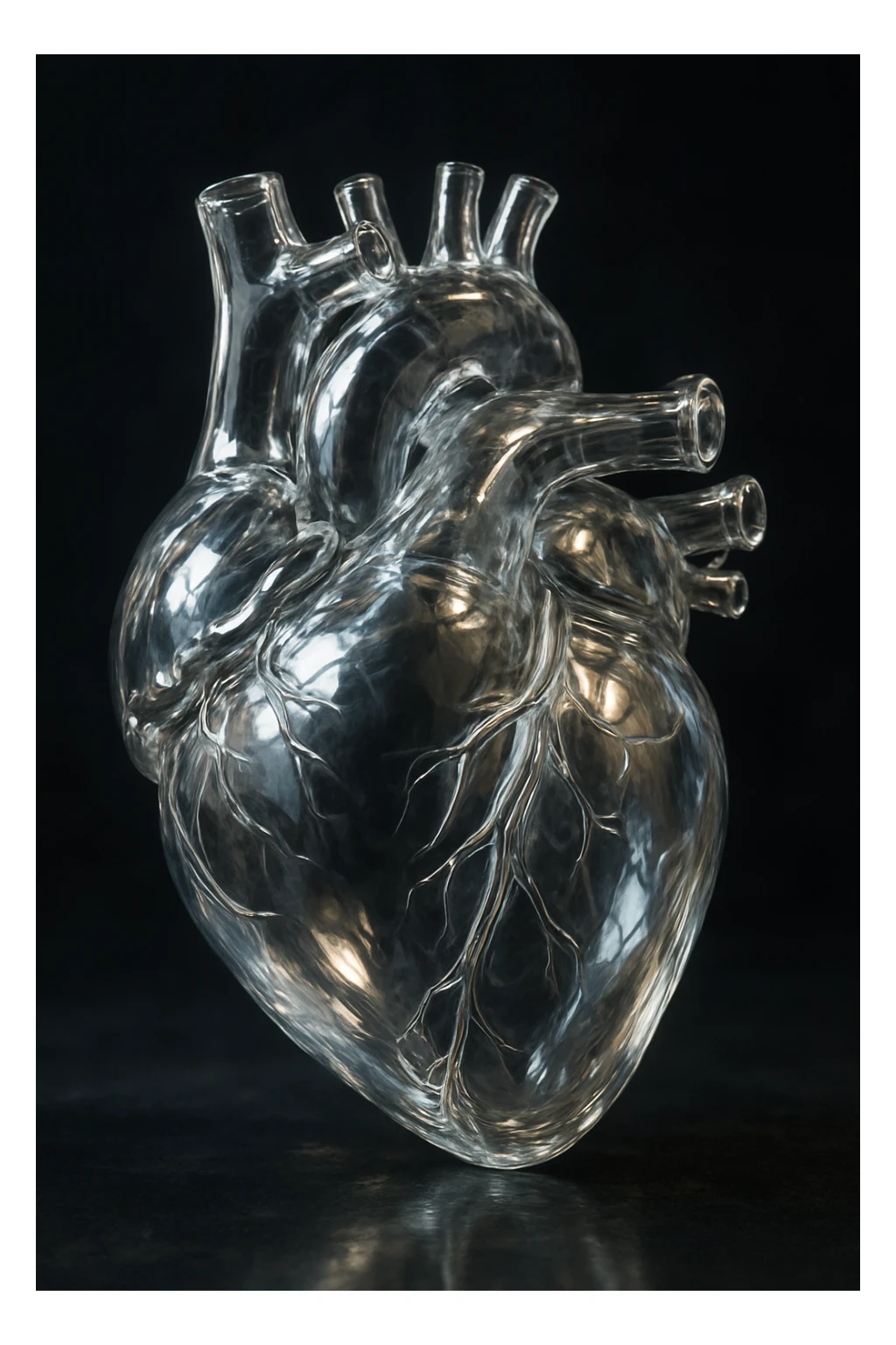 heart with a glass effect, realistic digital art style sticker