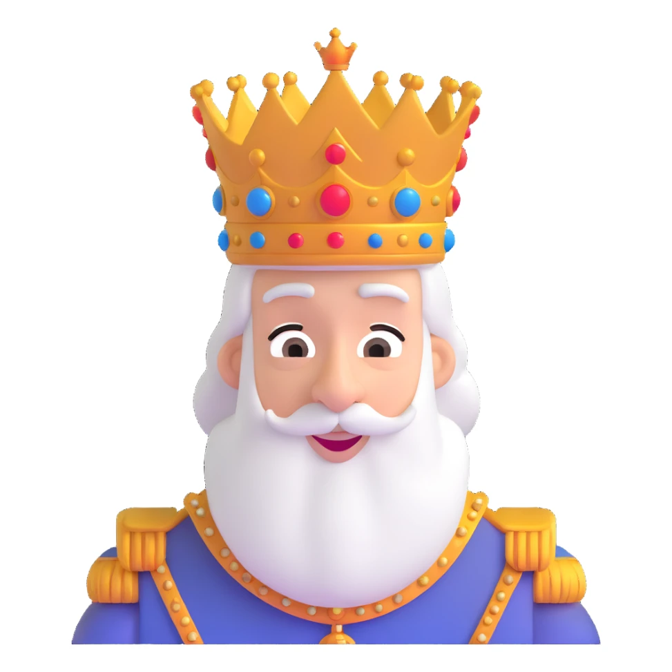 Henry the 8th with goofy face and crown sticker