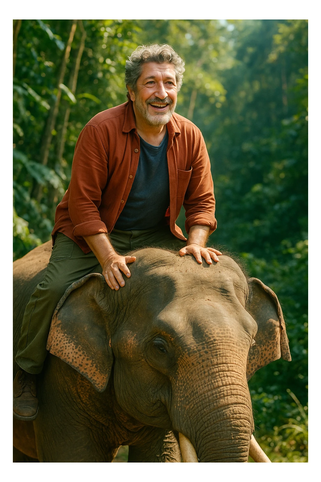 Alain chabat sur un éléphant  sticker