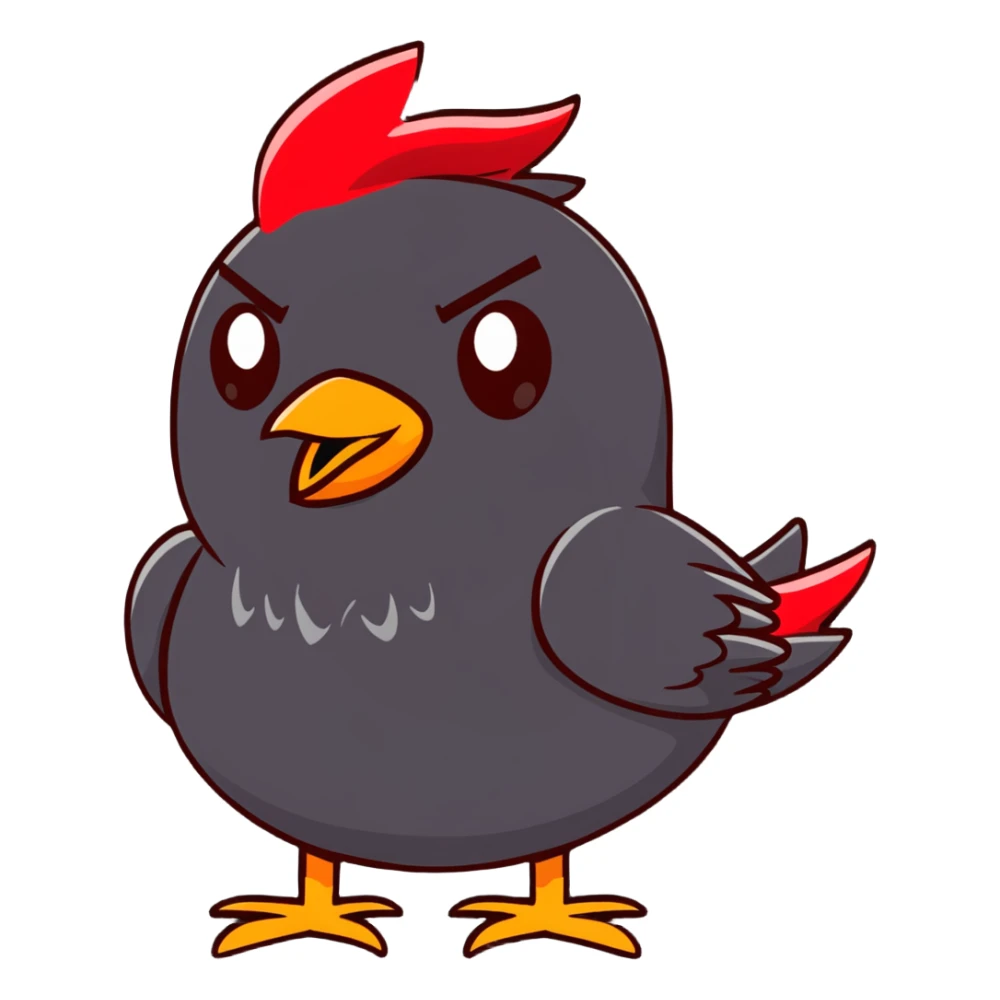 Red bird from Angry Birds game with angry expression sticker