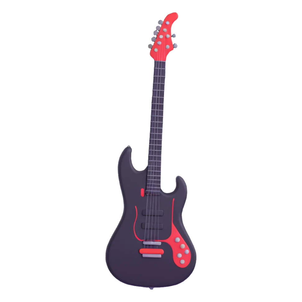 futuristic synthesizer guitar sticker