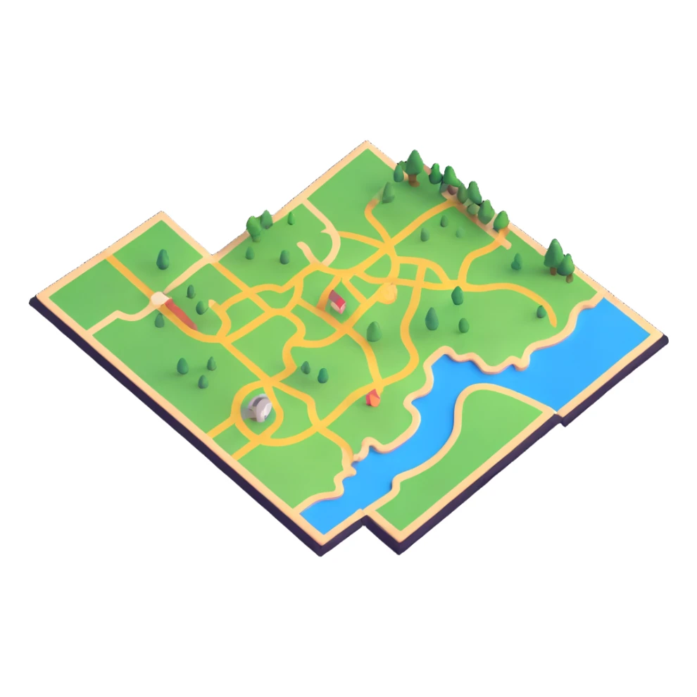 colorful and playful map sticker