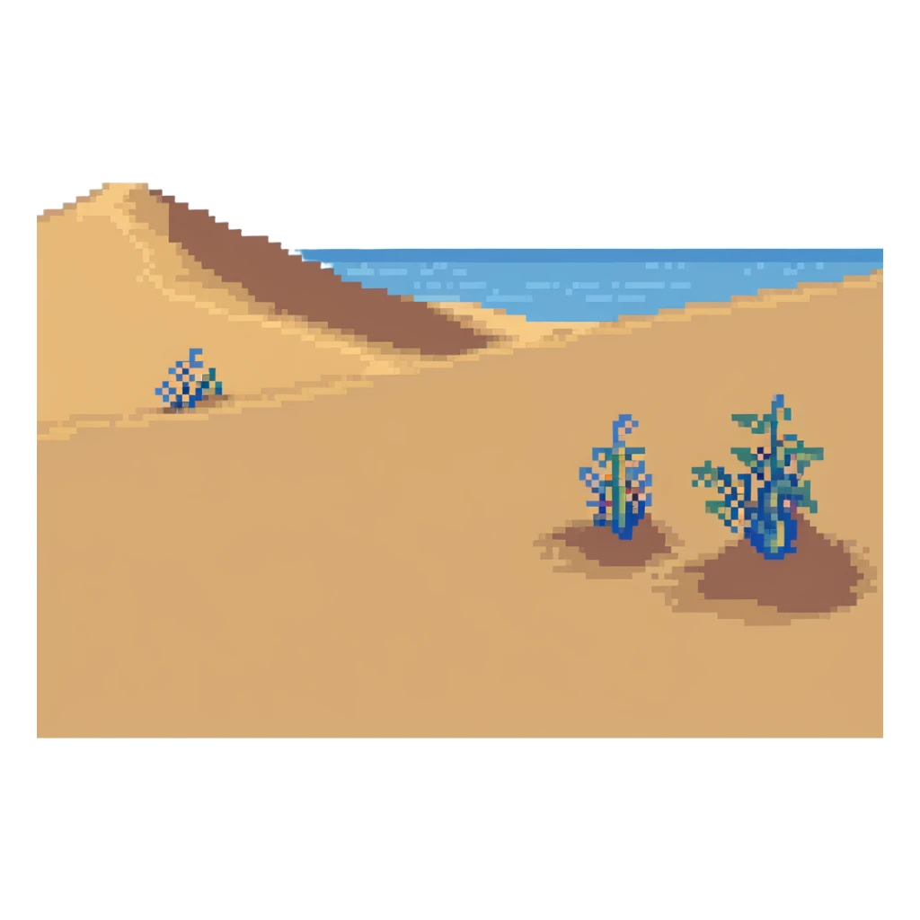 bright golden sand dunes with blue sky sticker
