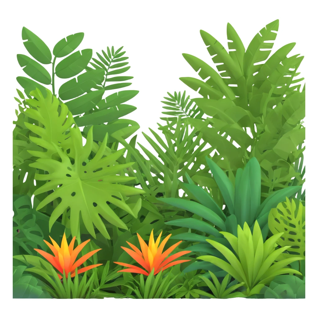 dense jungle scene with tropical plants sticker