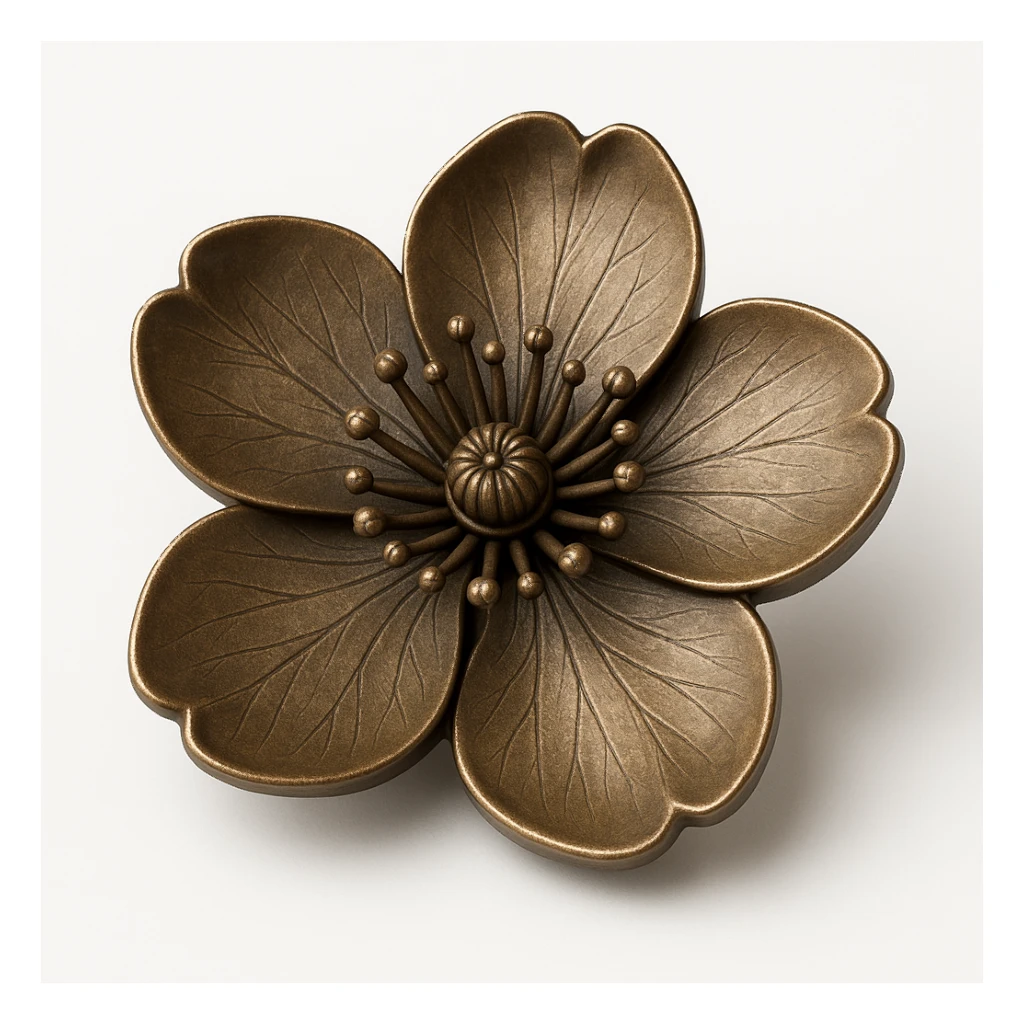 sakura cherry blossom, bronze style sticker