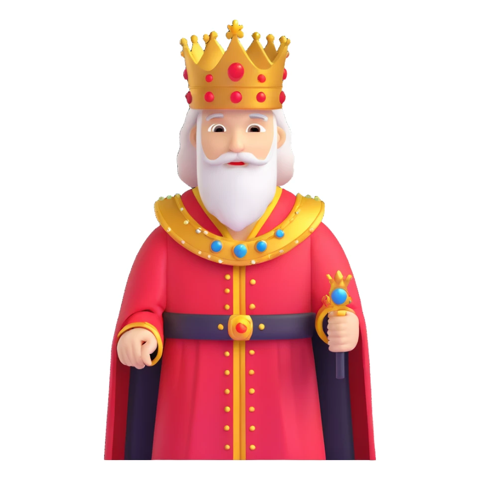 king with golden crown and red robe sticker