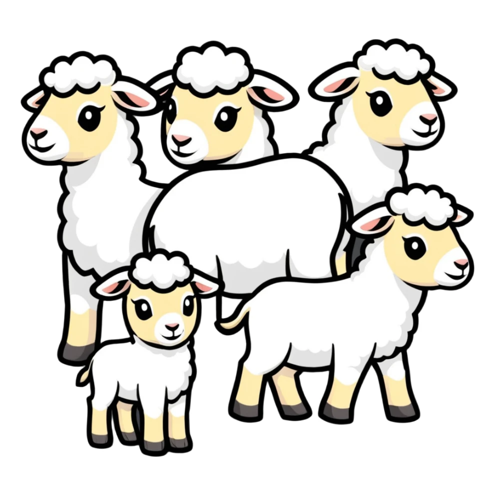 group of lambs sticker