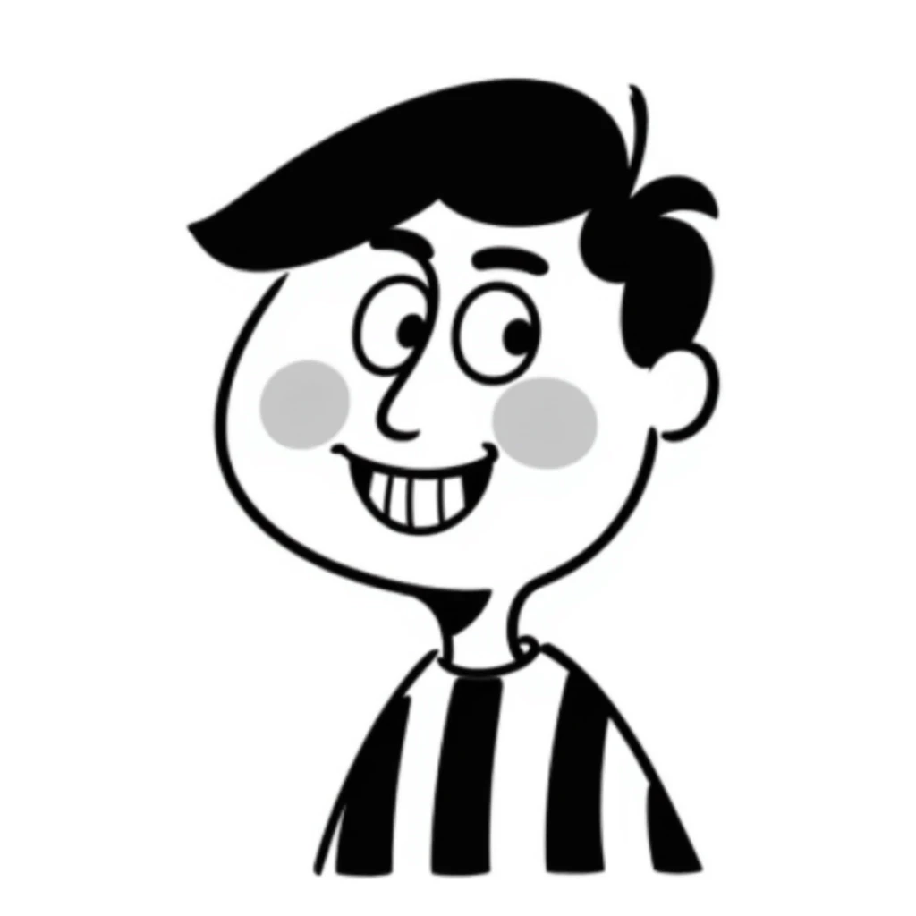 funny face with big grin and rosy cheeks sticker