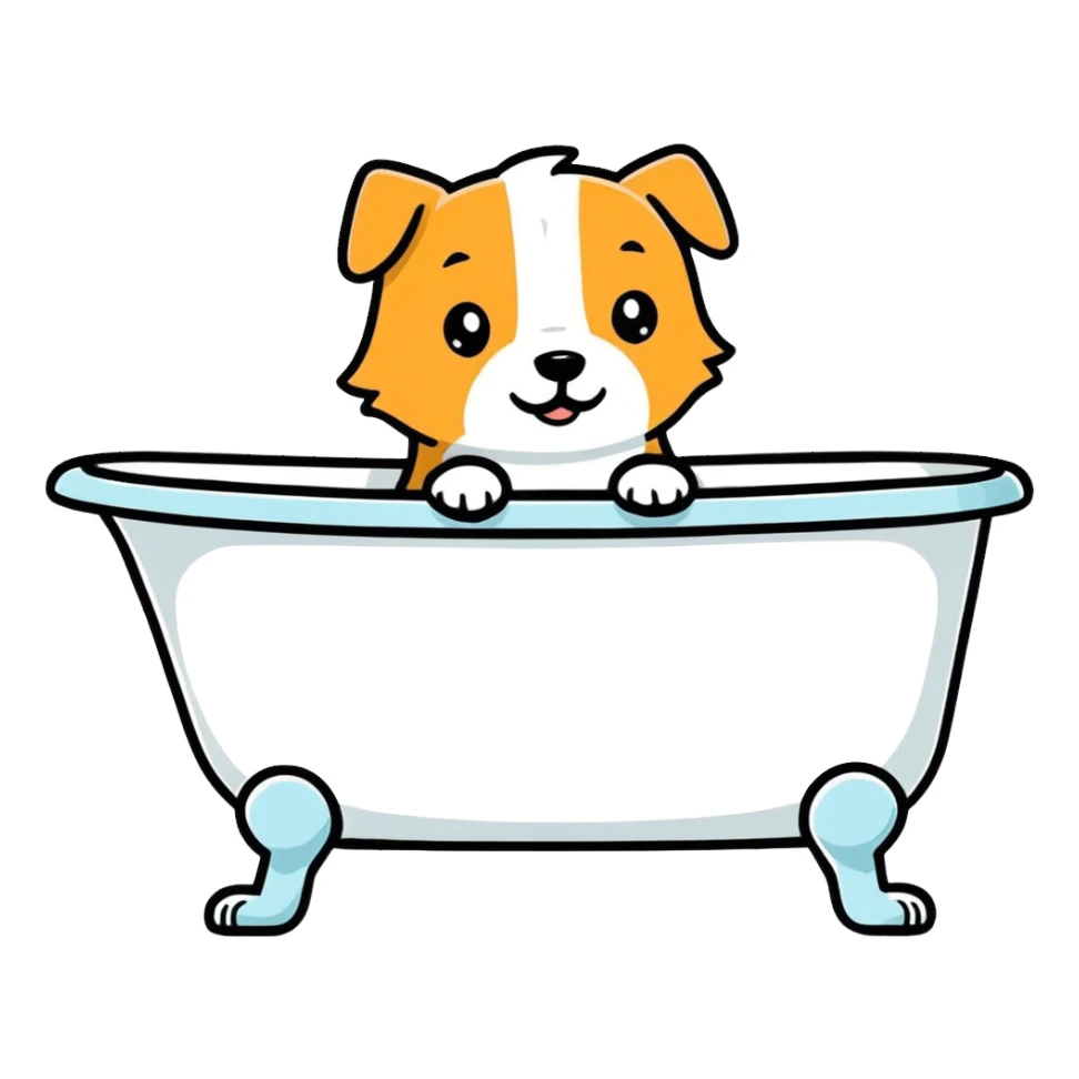 Hund in der Badewanne sticker