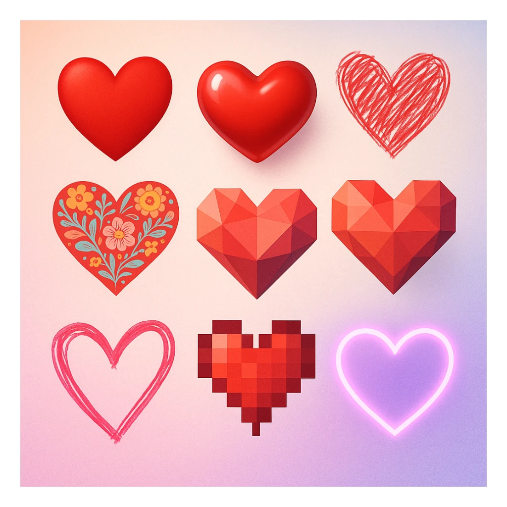 show more heart style sticker