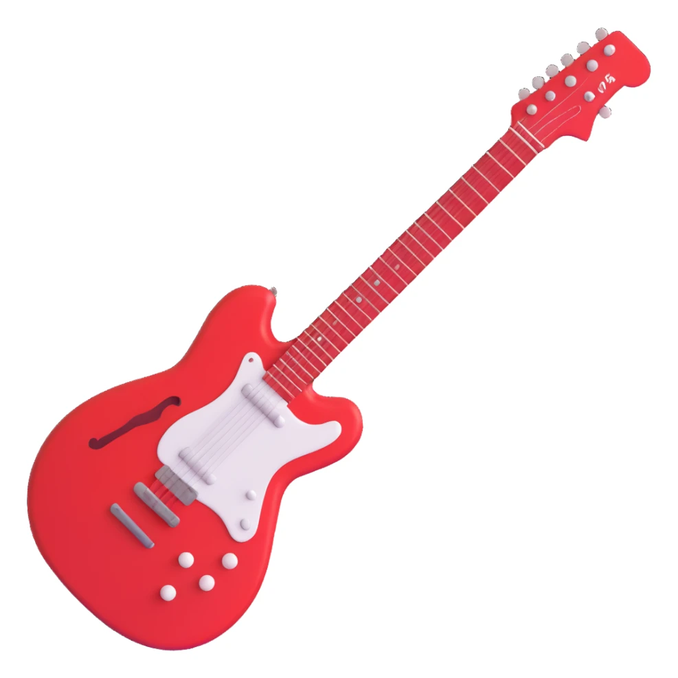 red guitar sticker
