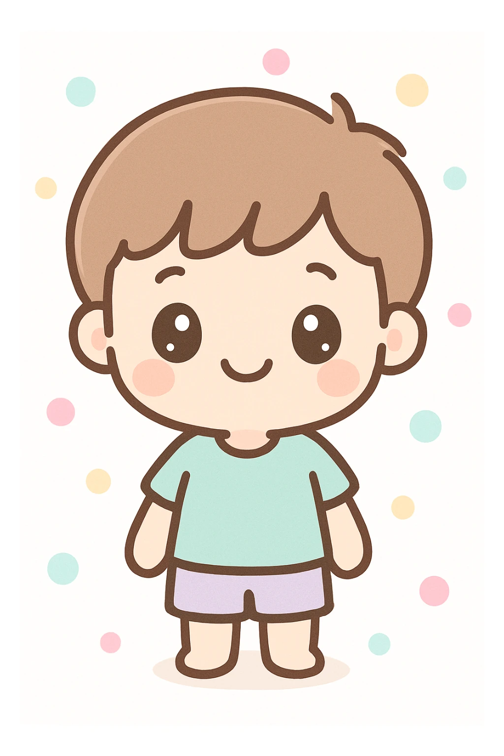 happy boy, kawaii style sticker