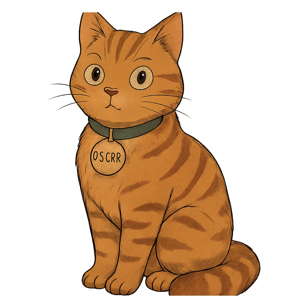 Ghibli style Oscar the cat sticker