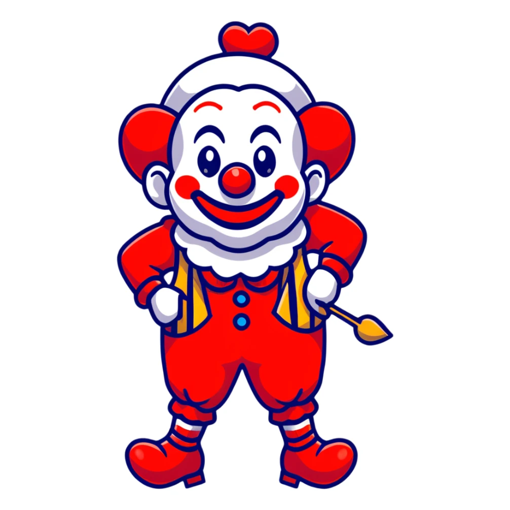Clown with red and black colors sticker