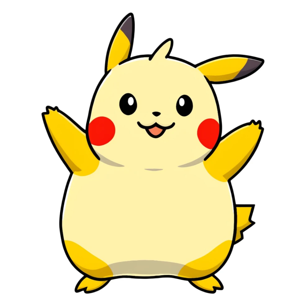 pudgy Pikachu with cartoon spots sticker