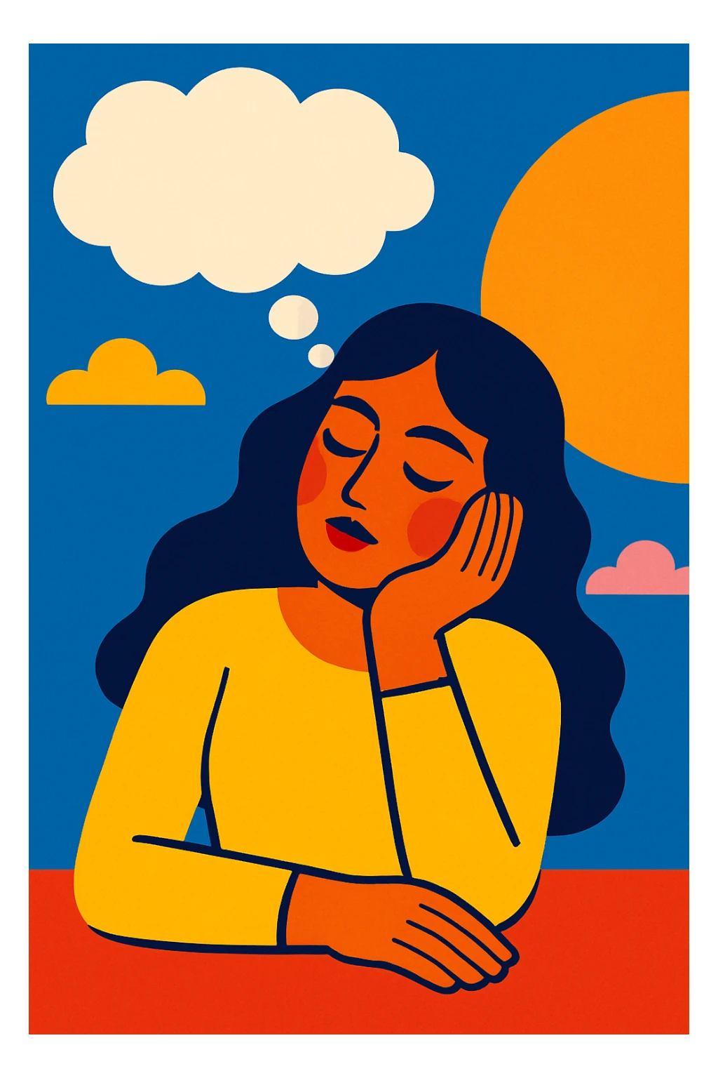 a beautiful girl dreaming sticker
