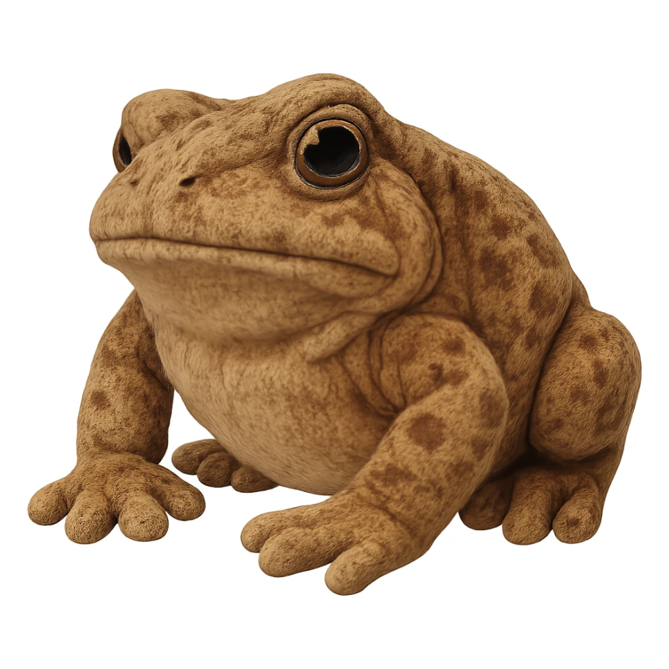 realistic bufo frog doll, plush toy, soft textures, detailed, no background sticker