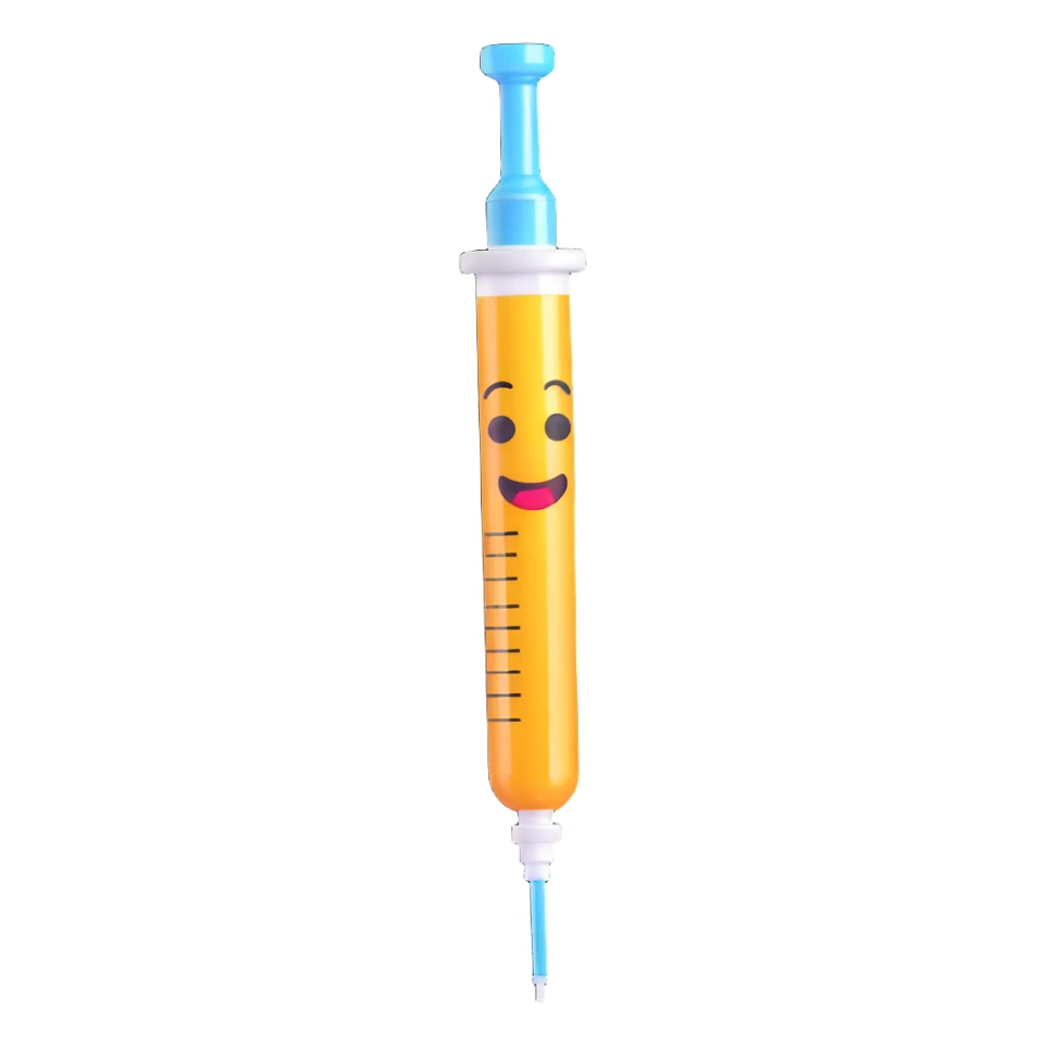 medical syringe, 3d emoji style sticker