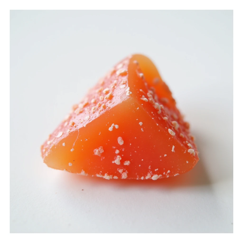 realistic dalgona candy with triangle shape, photorealistic style sticker