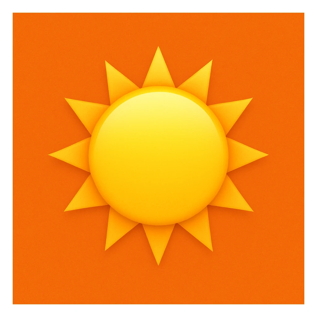 yellow sun emoji with an orange background sticker