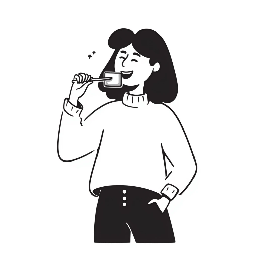 woman eating a brick sticker