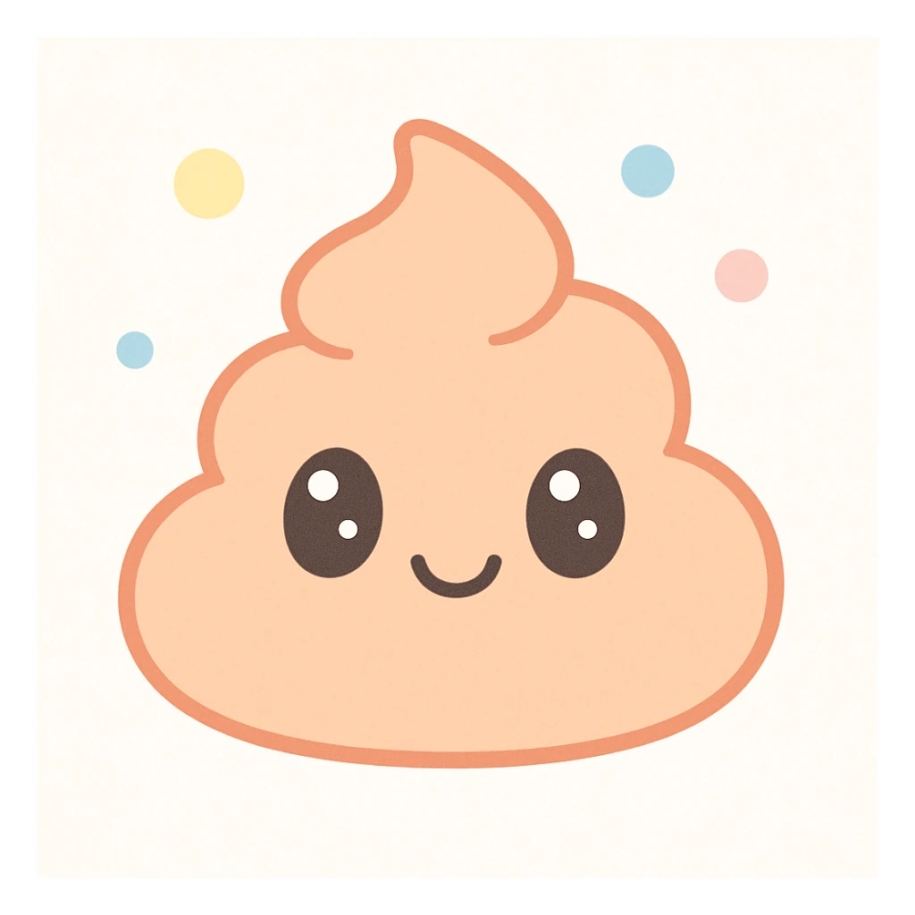 poop emoji with a smiling face sticker