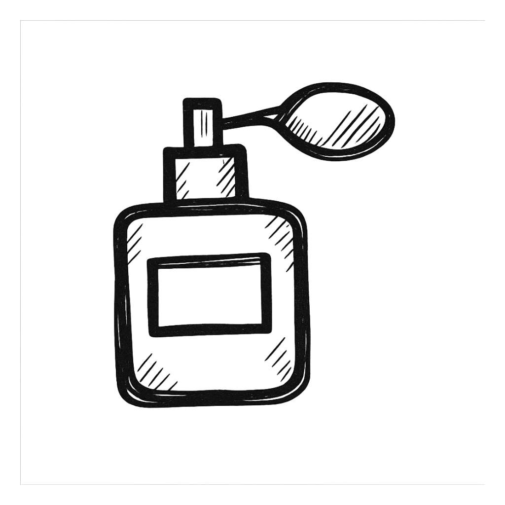 A perfume bottle sticker